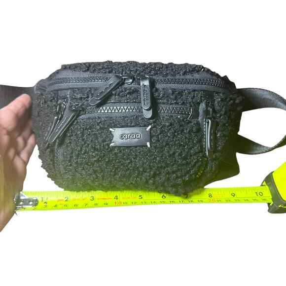 Caraa Small Sherpa black vegan leather, nylon, bum bag waist bag unique - Picture 4 of 8